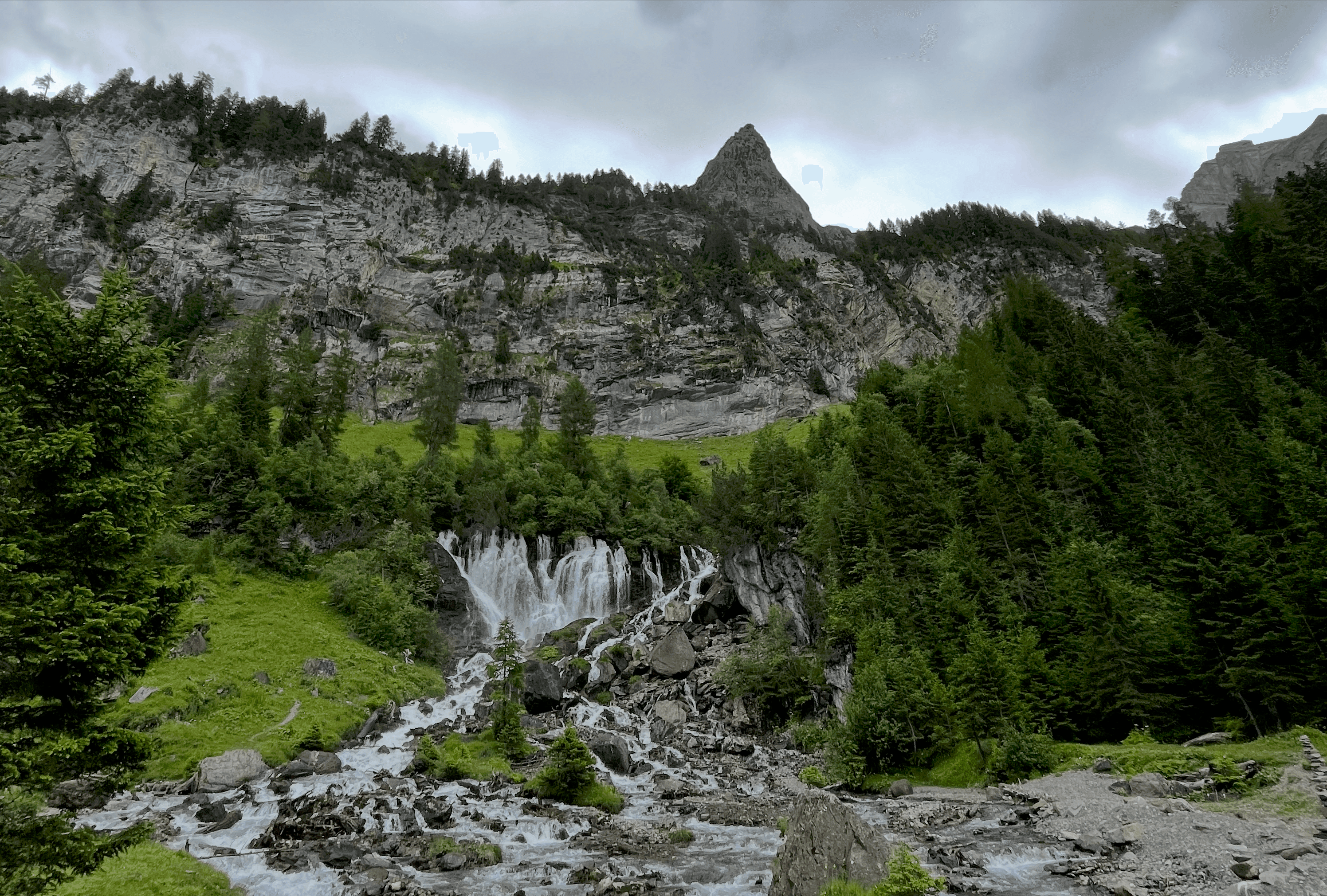 Waterfalls near Lenk, Switzerland.