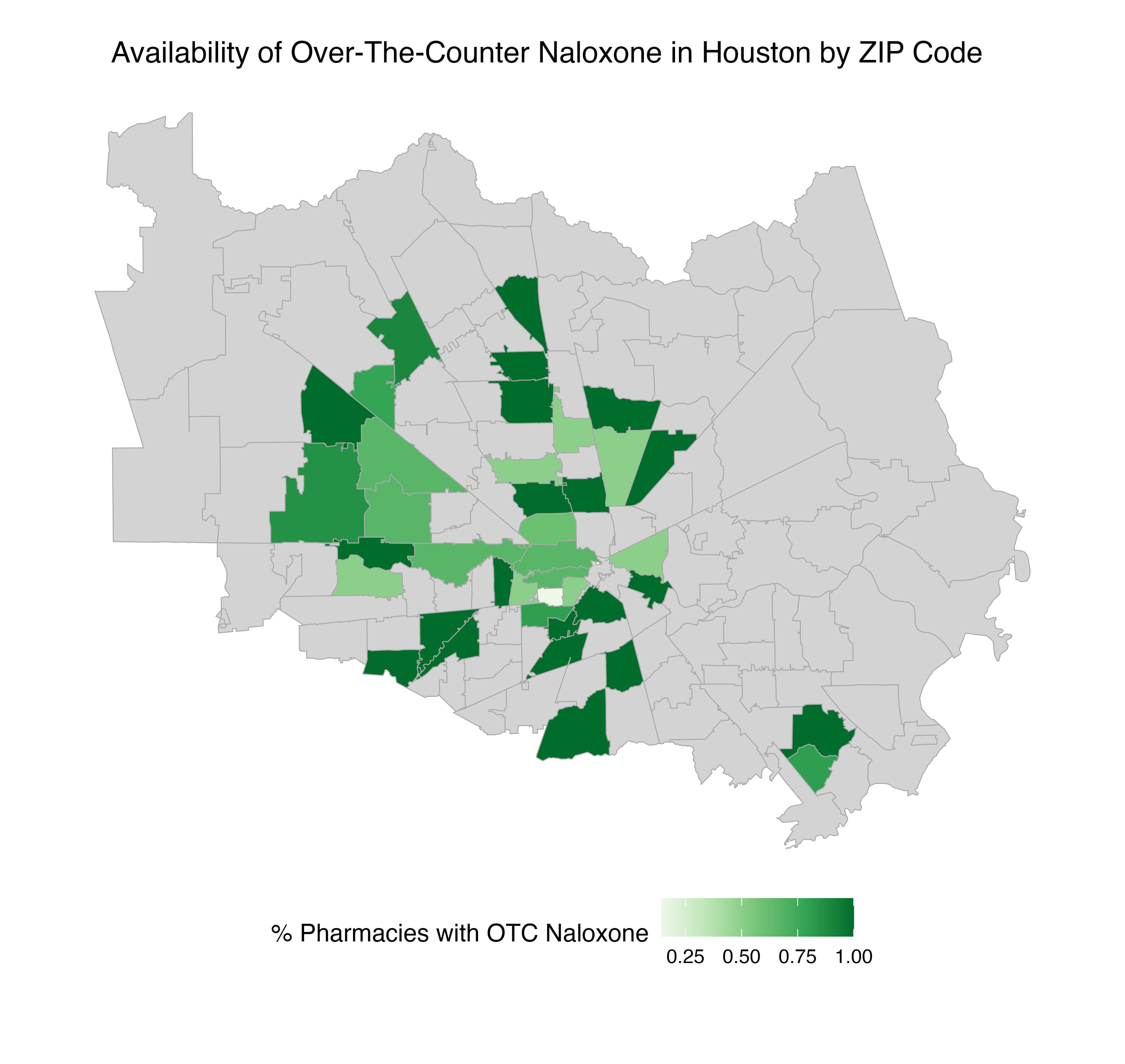 Availability of OTC naloxone in Houston, Texas